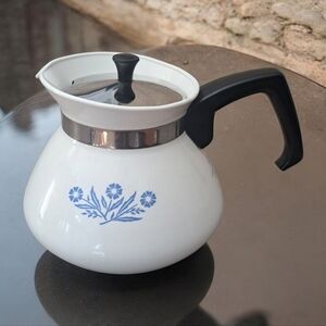 Vintage Corningware Blue Cornflower Stove Top Tea Pot Teapot 6 Cups Corning Ware